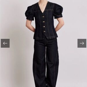 NWOT Damson Madder Denim button Euro top size 8 (firsts like xs/sm)